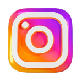 Instagram logo with rainbow gradient.